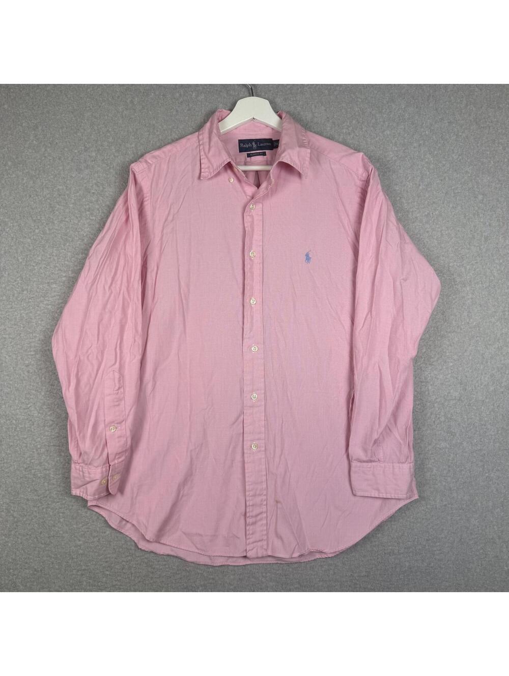 Polo Ralph Lauren Men's Size 16 32/33 Classic Fit Pink Long Sleeve Button Down